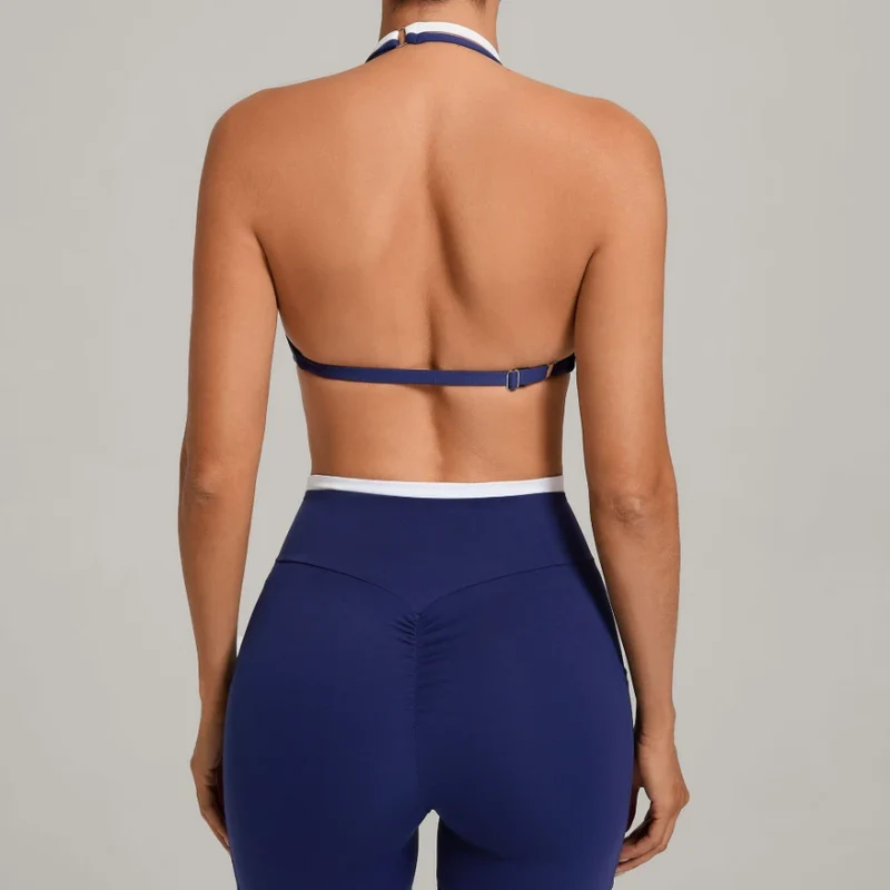 SPARK Color Block Fake Two-Piece Yoga Fitness Bra TF40602