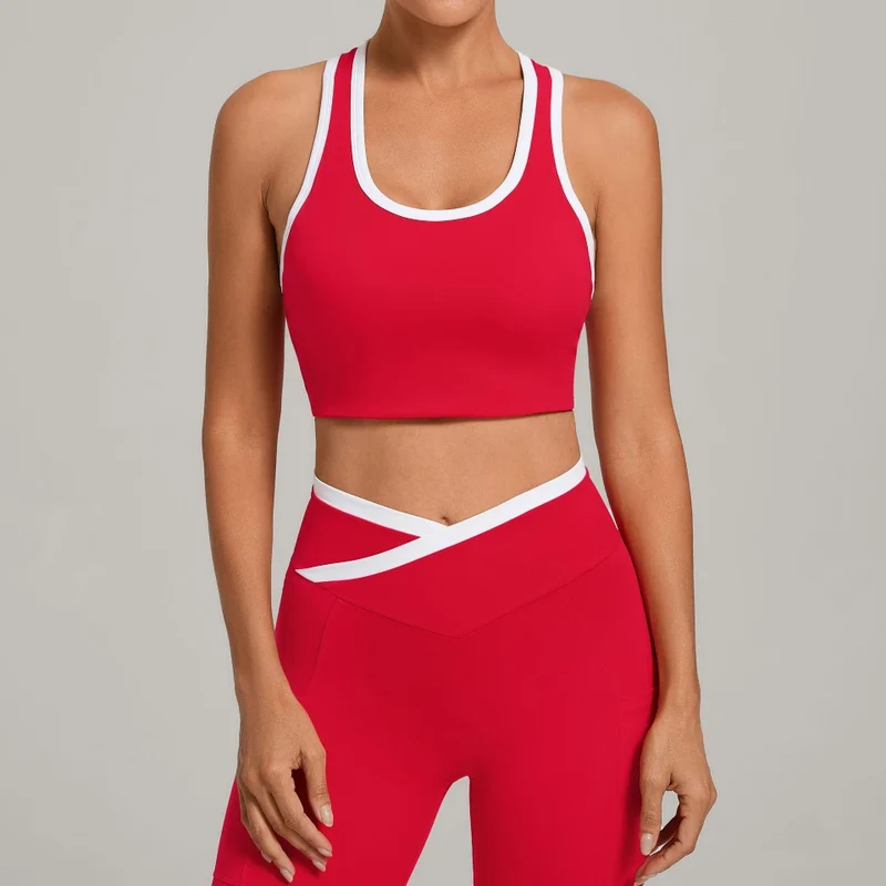 SPARK Women's Color Block U-Neck Yoga Tank Top TF4012