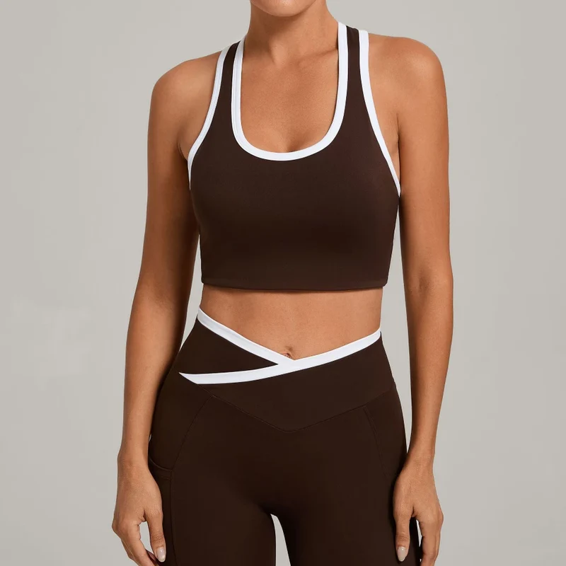 SPARK Women's Color Block U-Neck Yoga Tank Top TF4012