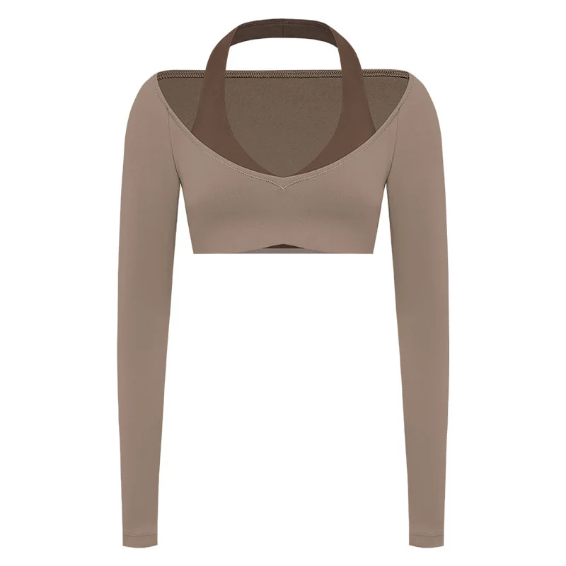 Spark Women's Halter Neck Crop Top Yoga Shirt FNK8816