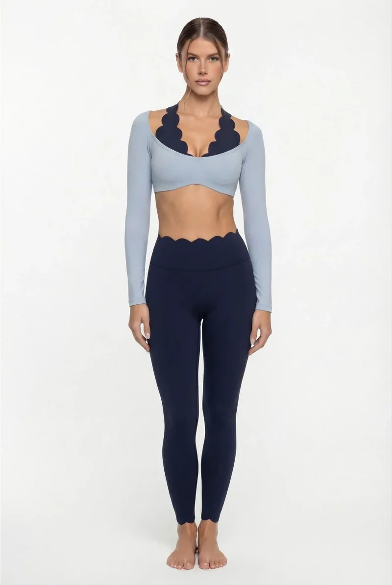 Spark Women's Brushed Lace Halter Neck Fake Two Piece Crop Top FNK8817
