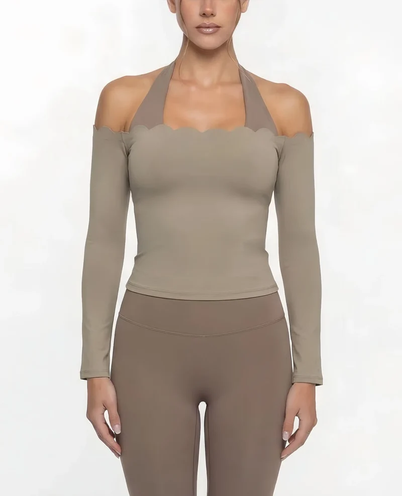 SPARK Fake Two-Piece Color-Block Fitness Yoga Top FNK881301
