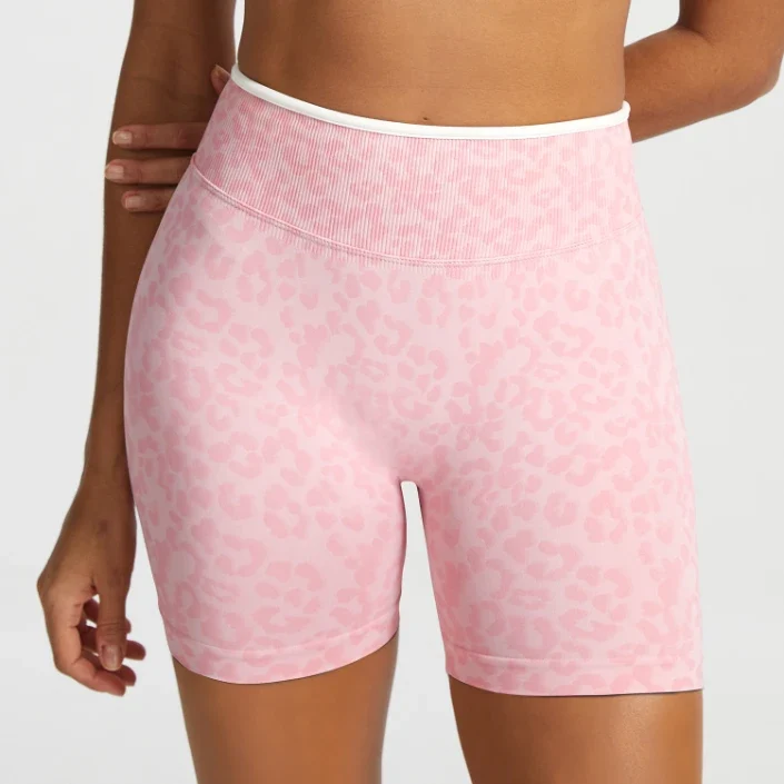 SPARK Seamless Leopard-print Yoga Fitness Shorts RXW3006-2