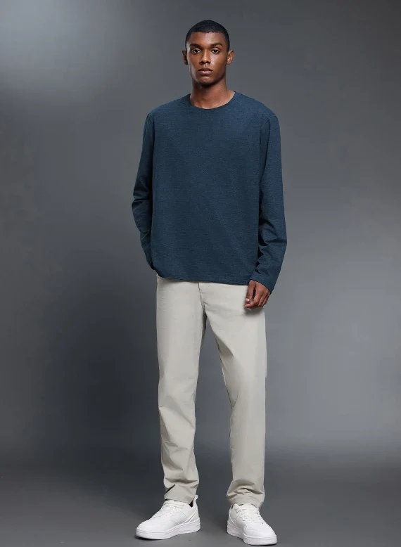 SPARK Men's Round Neck Versatile Long Sleeve Top FK033