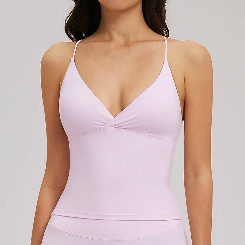 SPARK Women's V-neck Spaghetti Strap Yoga Tank Top ZC5544
