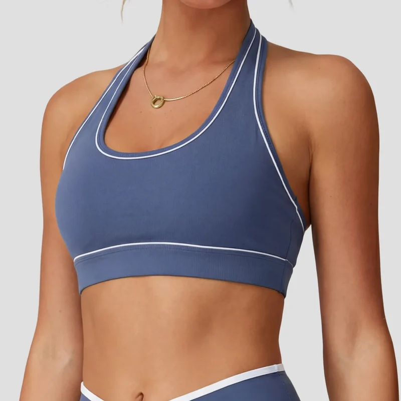 SPARK Color-block Quick-drying Halter Neck Yoga Bra For Women HQ554
