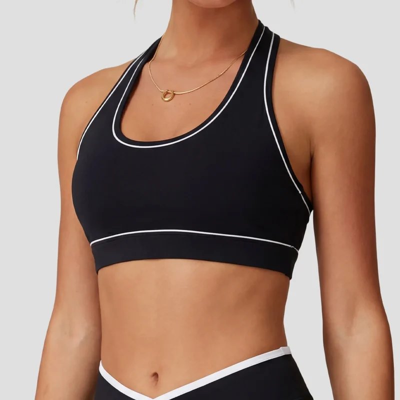 SPARK Color-block Quick-drying Halter Neck Yoga Bra For Women HQ554