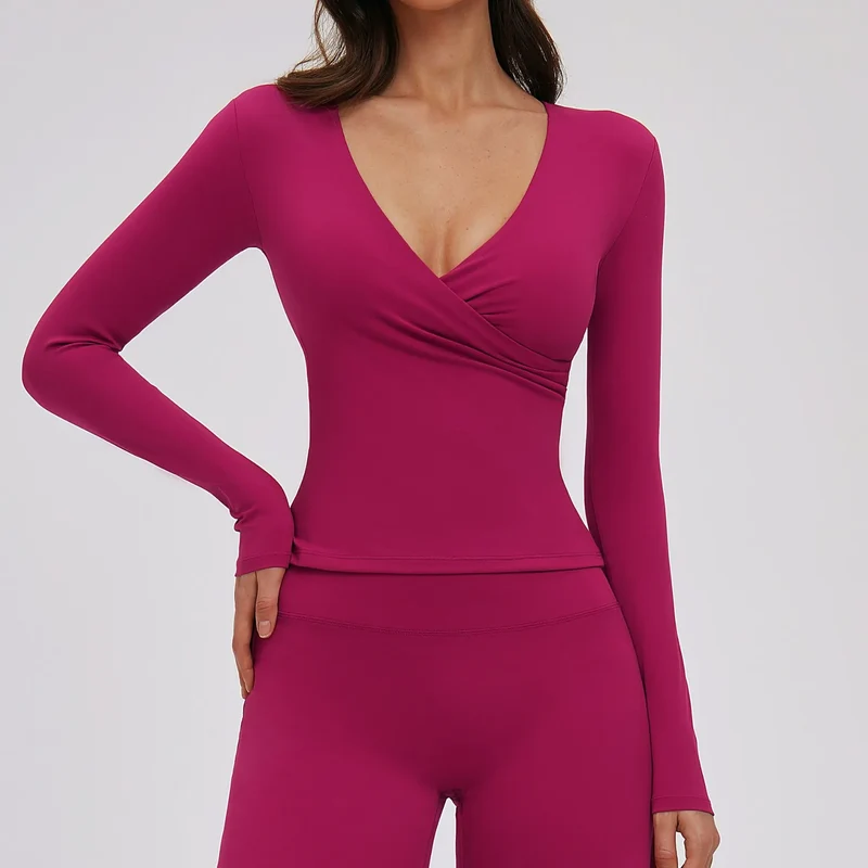 SPARK Spring&Autumn Cross V Neck Yoga Long-Sleeved ZC5529