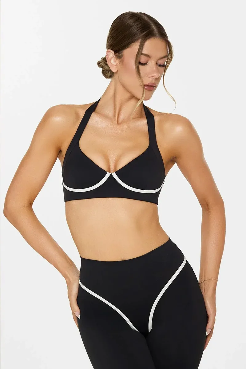 SPARK Halter Neck Shockproof Yoga Bra For Women FNK25156