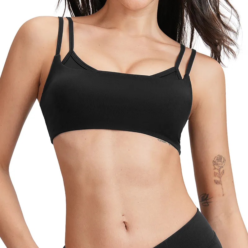 SPARK Double Shoulder Strap Back Irregular Yoga Fitness Bra ZC5079