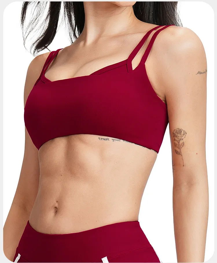 SPARK Double Shoulder Strap Back Irregular Yoga Fitness Bra ZC5079