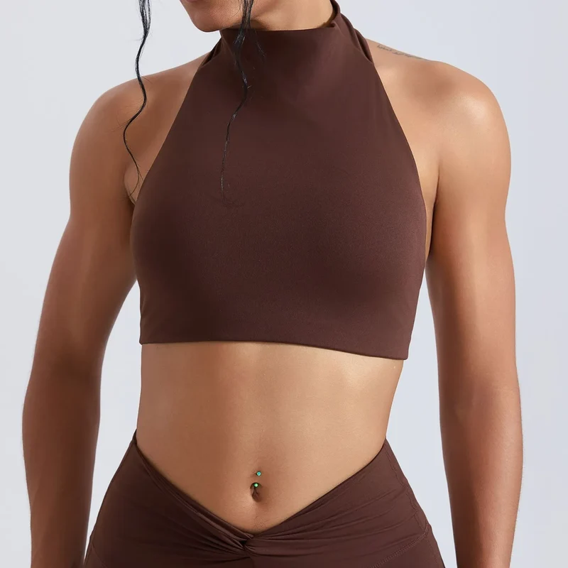 SPARK High Collar Halter Neck Shockproof Yoga Fitness Bra CY3509