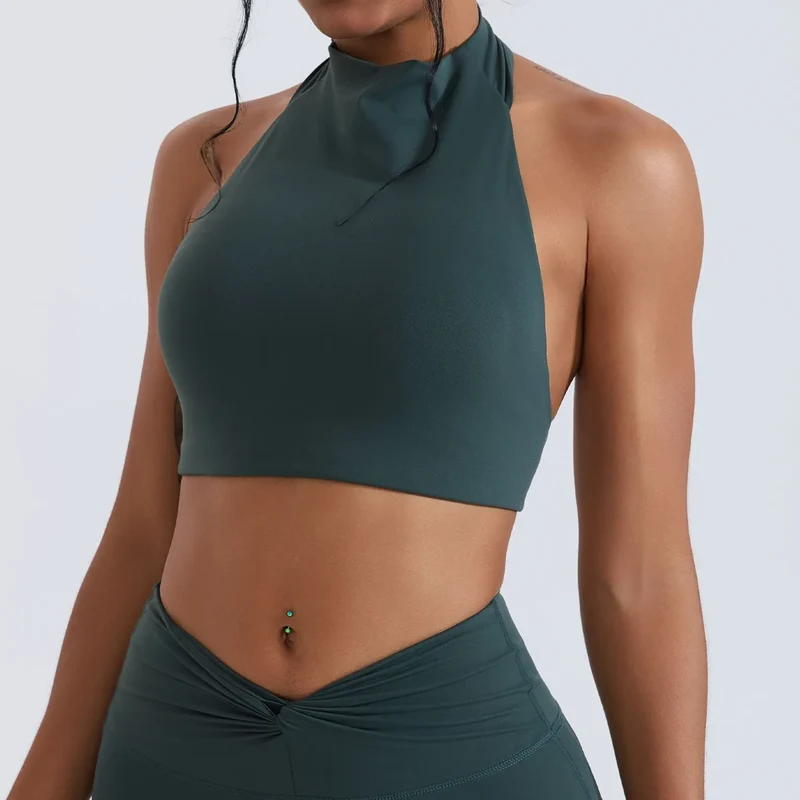 SPARK High Collar Halter Neck Shockproof Yoga Fitness Bra CY3509