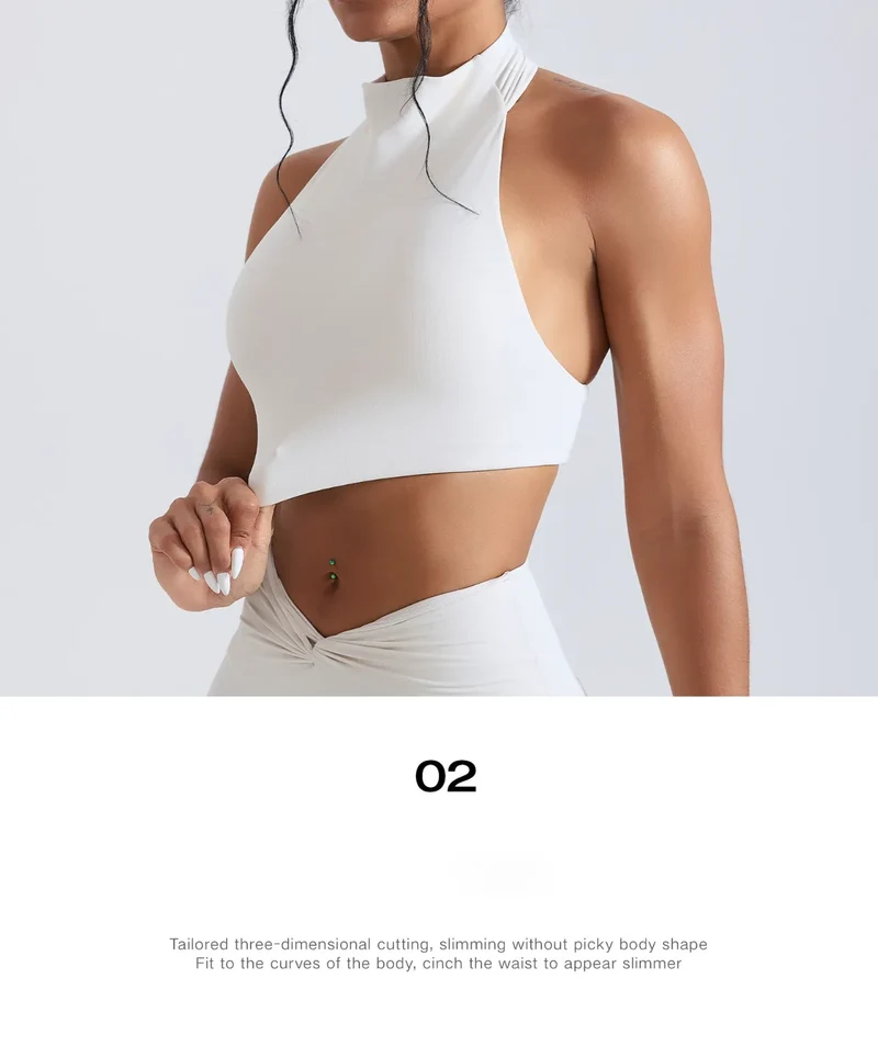 SPARK High Collar Halter Neck Shockproof Yoga Fitness Bra CY3509