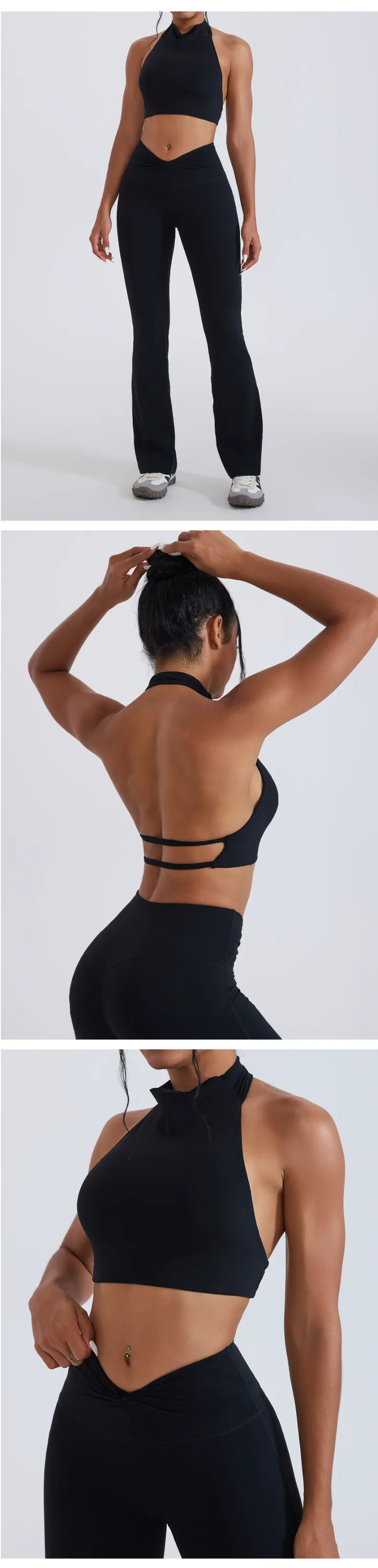 SPARK High Collar Halter Neck Shockproof Yoga Fitness Bra CY3509