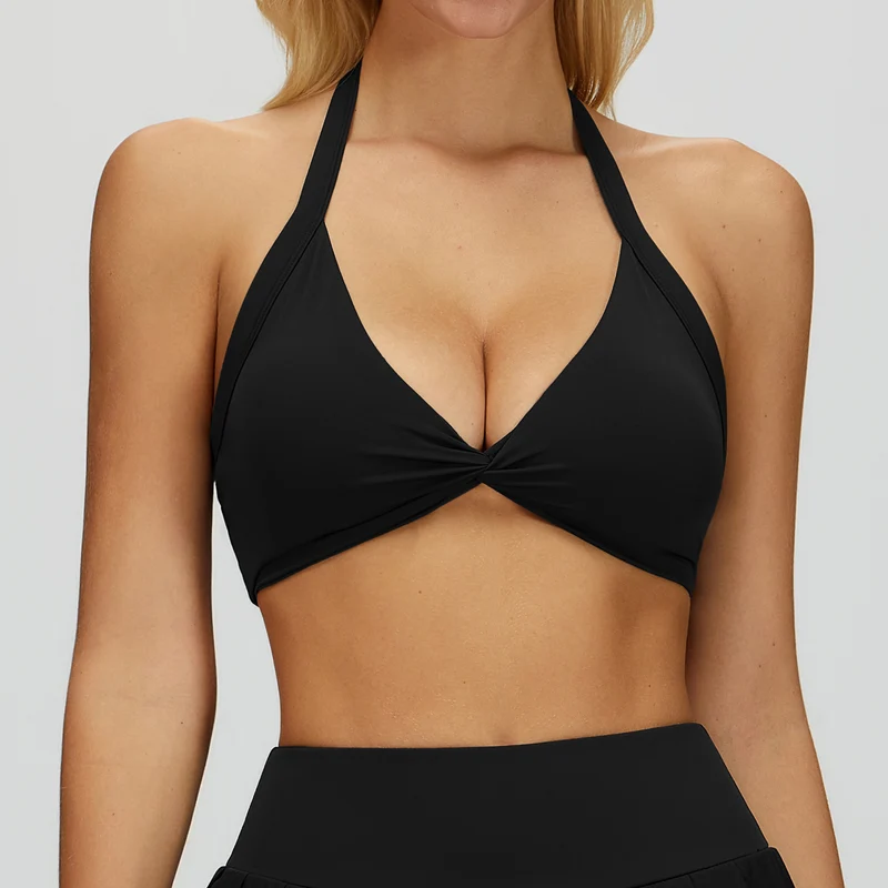 SPARK Women's Twist Halter Neck Yoga Bra ZC4514