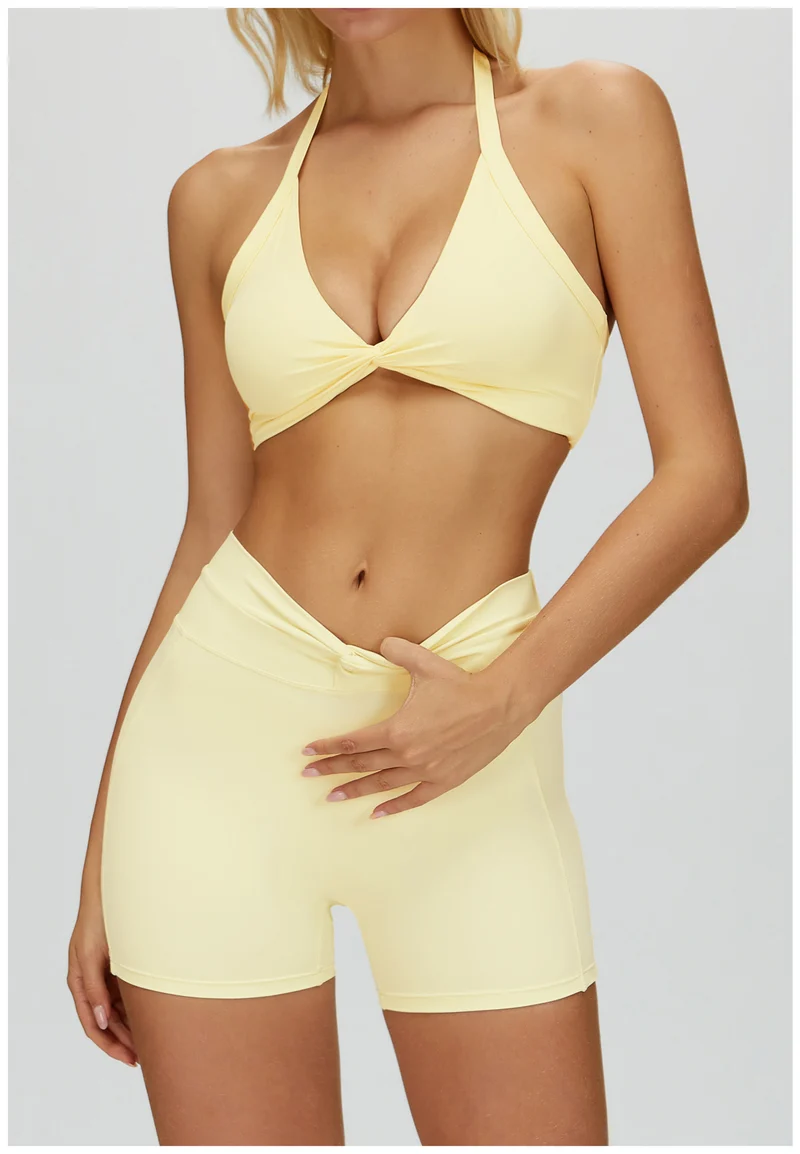 SPARK Women's Twist Halter Neck Yoga Bra ZC4514