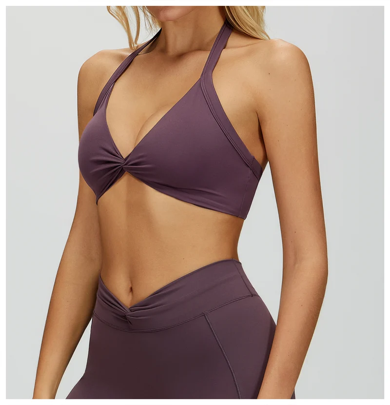 SPARK Women's Twist Halter Neck Yoga Bra ZC4514