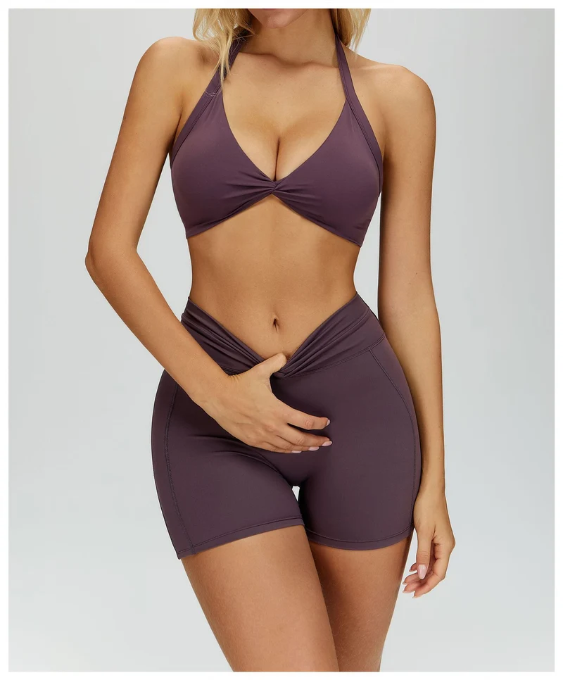 SPARK Women's Twist Halter Neck Yoga Bra ZC4514