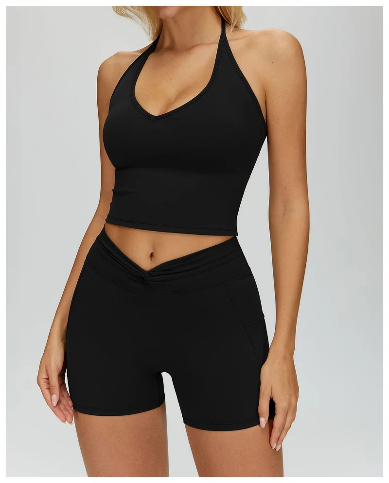 SPARK Women's V Neck Halter Tank Top ZC4514