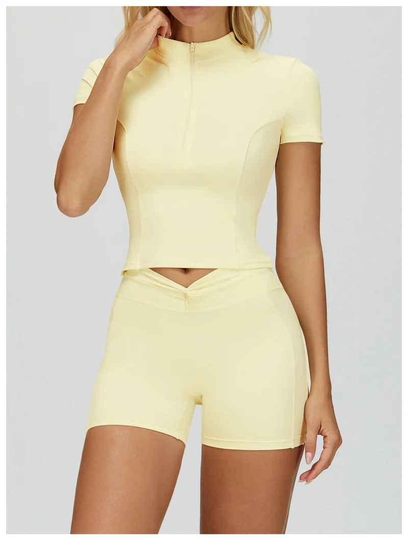 SPARK Half-zip Yoga Fitness Short Sleeved ZC4514