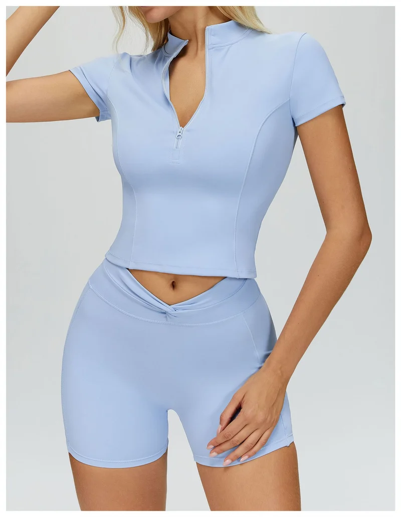 SPARK Half-zip Yoga Fitness Short Sleeved ZC4514