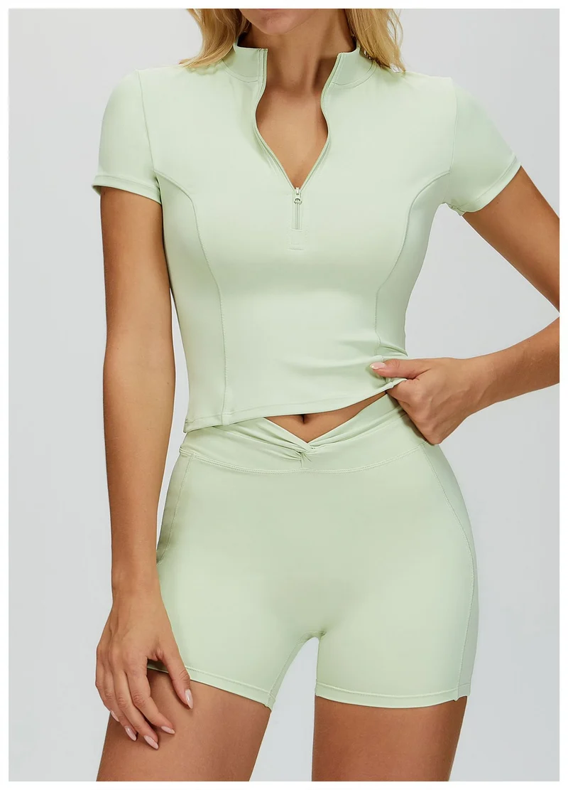 SPARK Half-zip Yoga Fitness Short Sleeved ZC4514