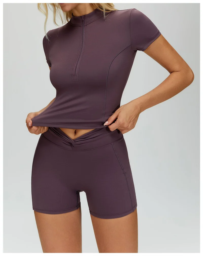 SPARK Half-zip Yoga Fitness Short Sleeved ZC4514