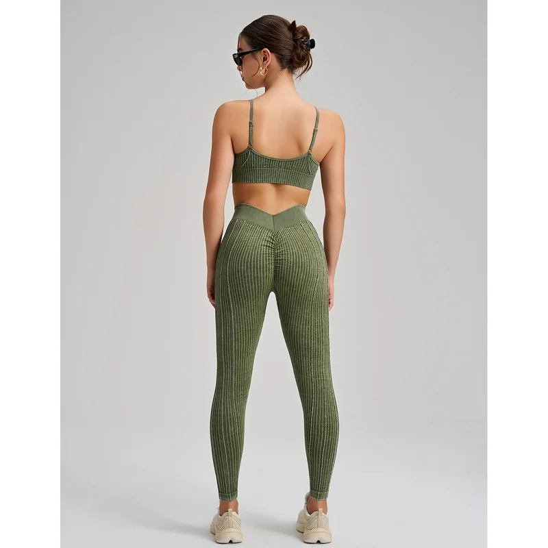 SPARK Seamless Sand Washed Yoga Two-piece Set RQ2493