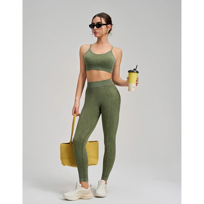 SPARK Seamless Sand Washed Yoga Two-piece Set RQ2493