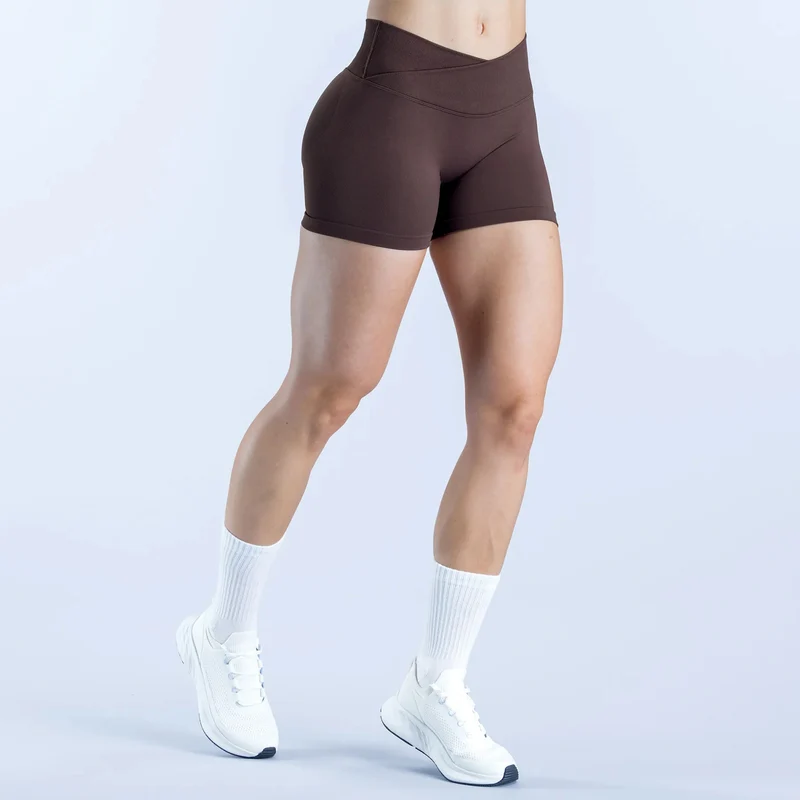 SPARK Seamless Cross Waist Hip Lift Yoga Shorts RXW3011