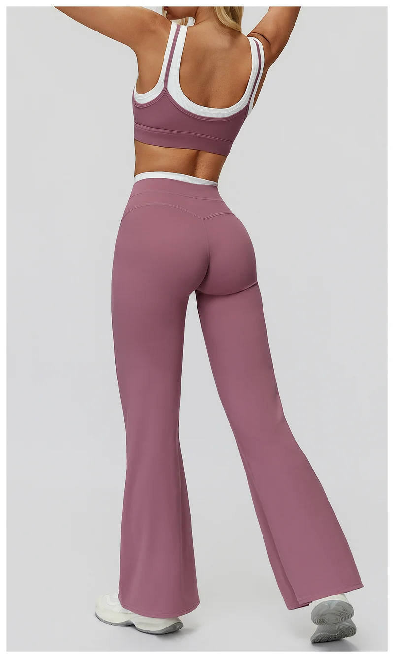 SPARK Fake Two-Piece Yoga Sports Bra with Ribbed Design ZC3129