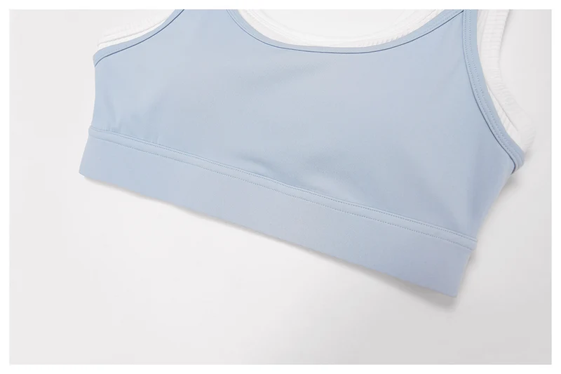 SPARK Fake Two-Piece Yoga Sports Bra with Ribbed Design ZC3129