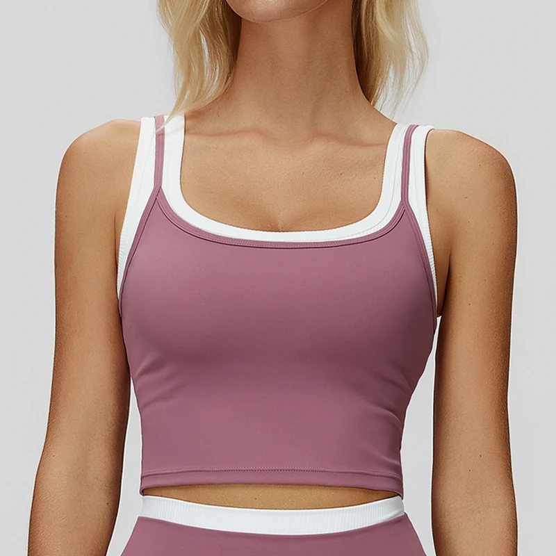 SPARK Two-piece Split Yoga Tank Top For Women ZC3129