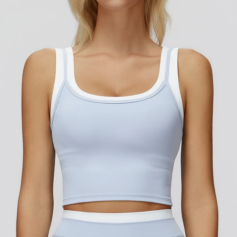 SPARK Two-piece Split Yoga Tank Top For Women ZC3129