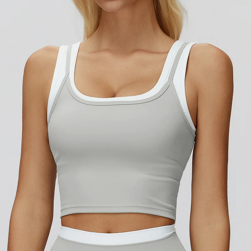 SPARK Two-piece Split Yoga Tank Top For Women ZC3129