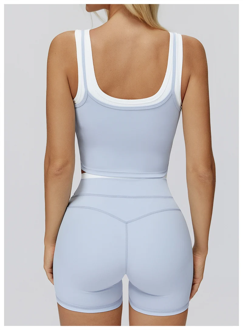 SPARK Two-piece Split Yoga Tank Top For Women ZC3129