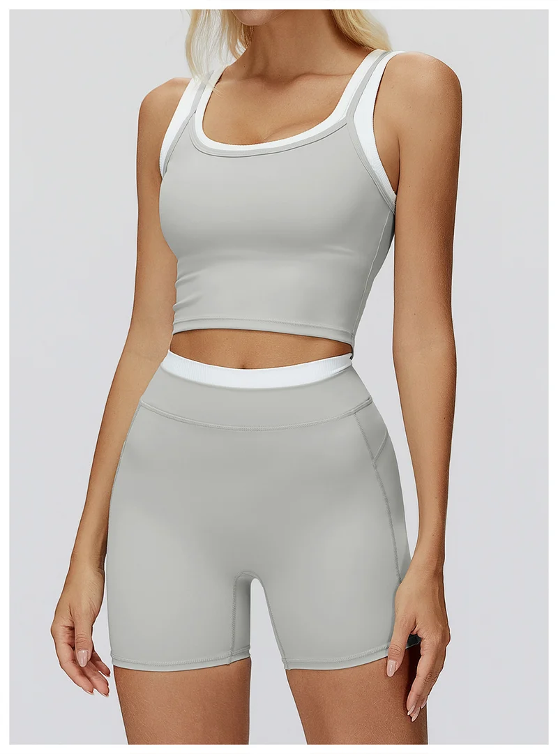 SPARK Two-piece Split Yoga Tank Top For Women ZC3129
