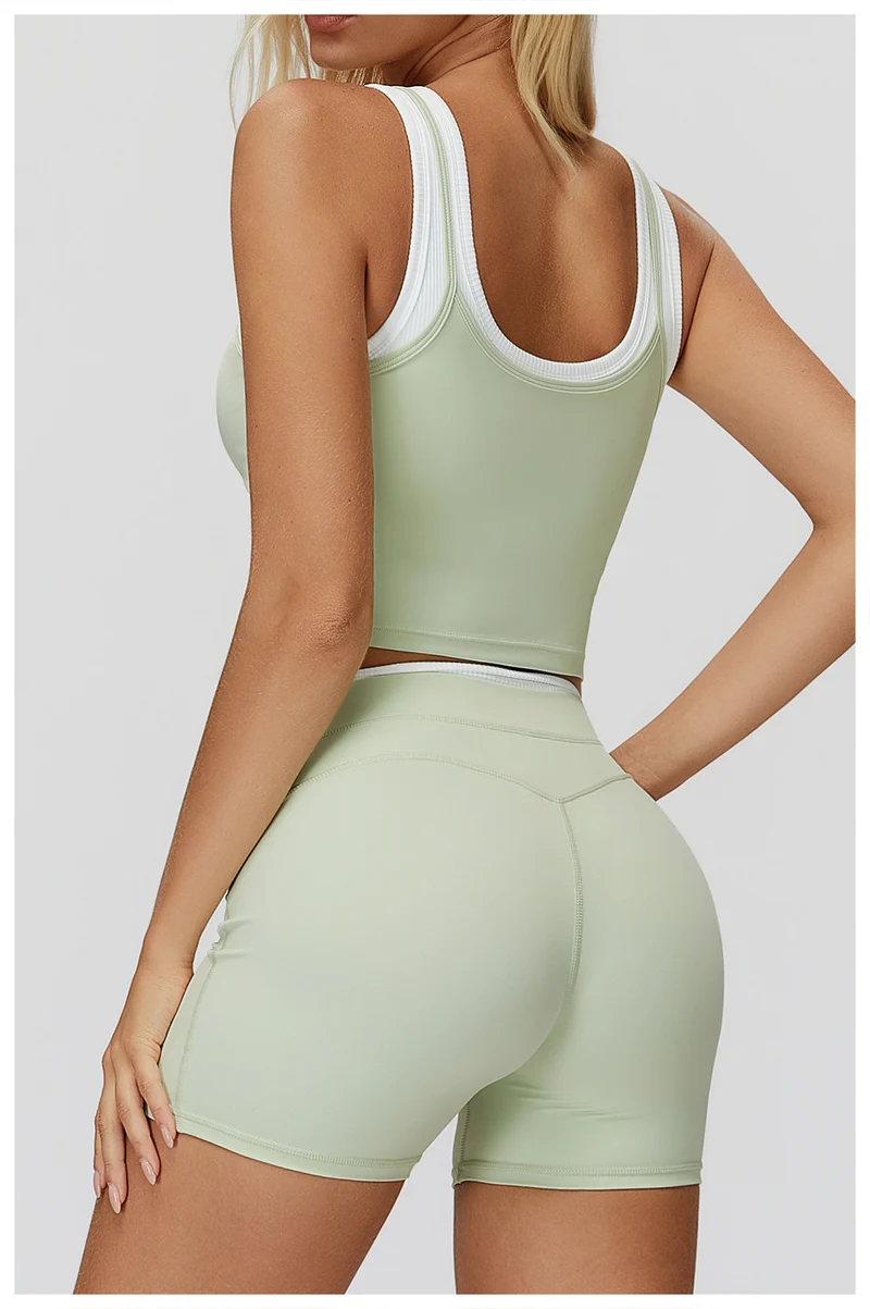 SPARK Two-piece Split Yoga Tank Top For Women ZC3129