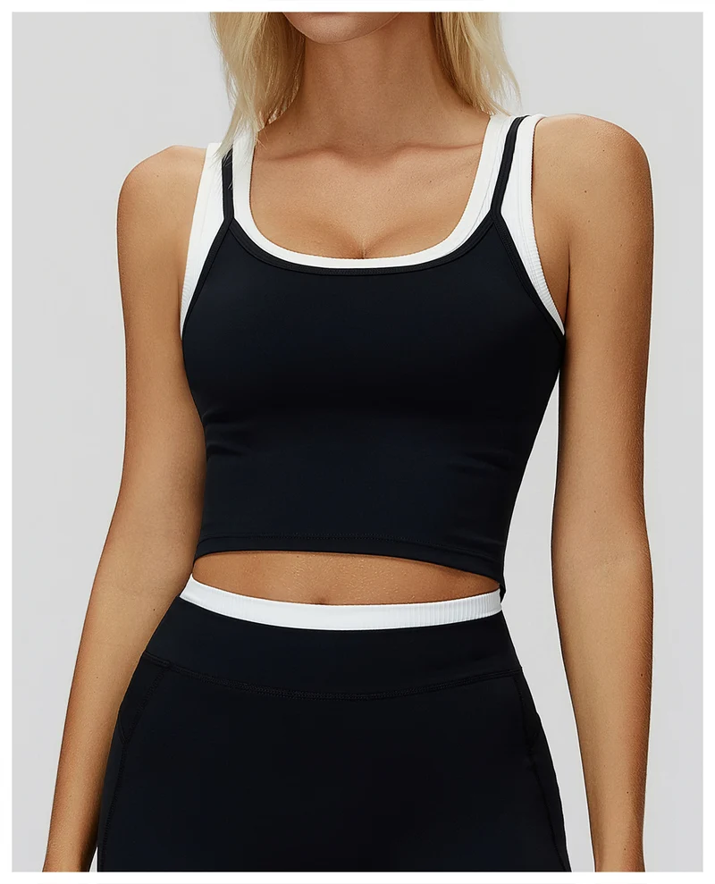 SPARK Two-piece Split Yoga Tank Top For Women ZC3129