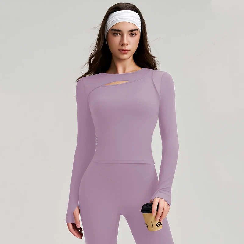 SPARK Women's Front Cut-Out Long Sleeve Top RQ557