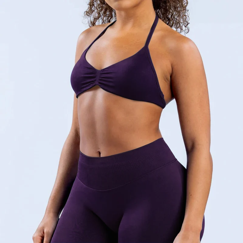 SPARK Seamless High-elastic Halter Neck Fitness Bra for Women RXW3003
