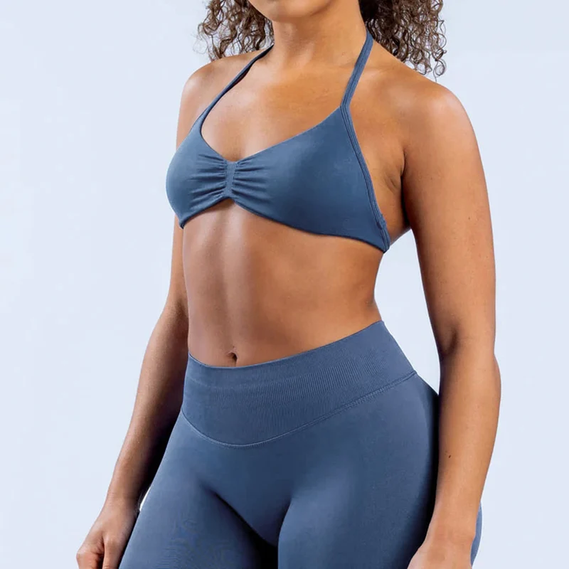 SPARK Seamless High-elastic Halter Neck Fitness Bra for Women RXW3003