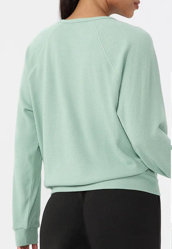 SPARK Women's Waffle Solid Color Sweatshirts YEL52569