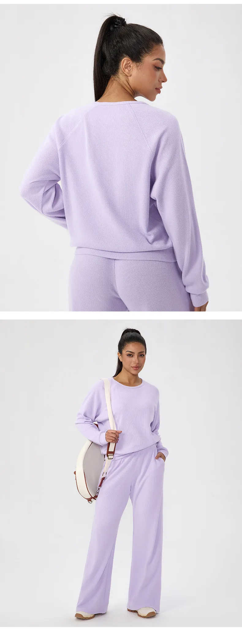 SPARK Women's Waffle Solid Color Sweatshirts YEL52569