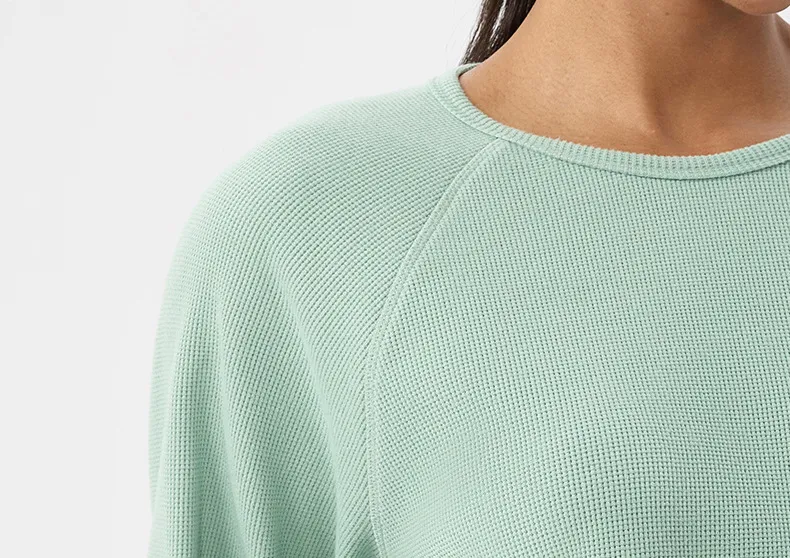 SPARK Women's Waffle Solid Color Sweatshirts YEL52569