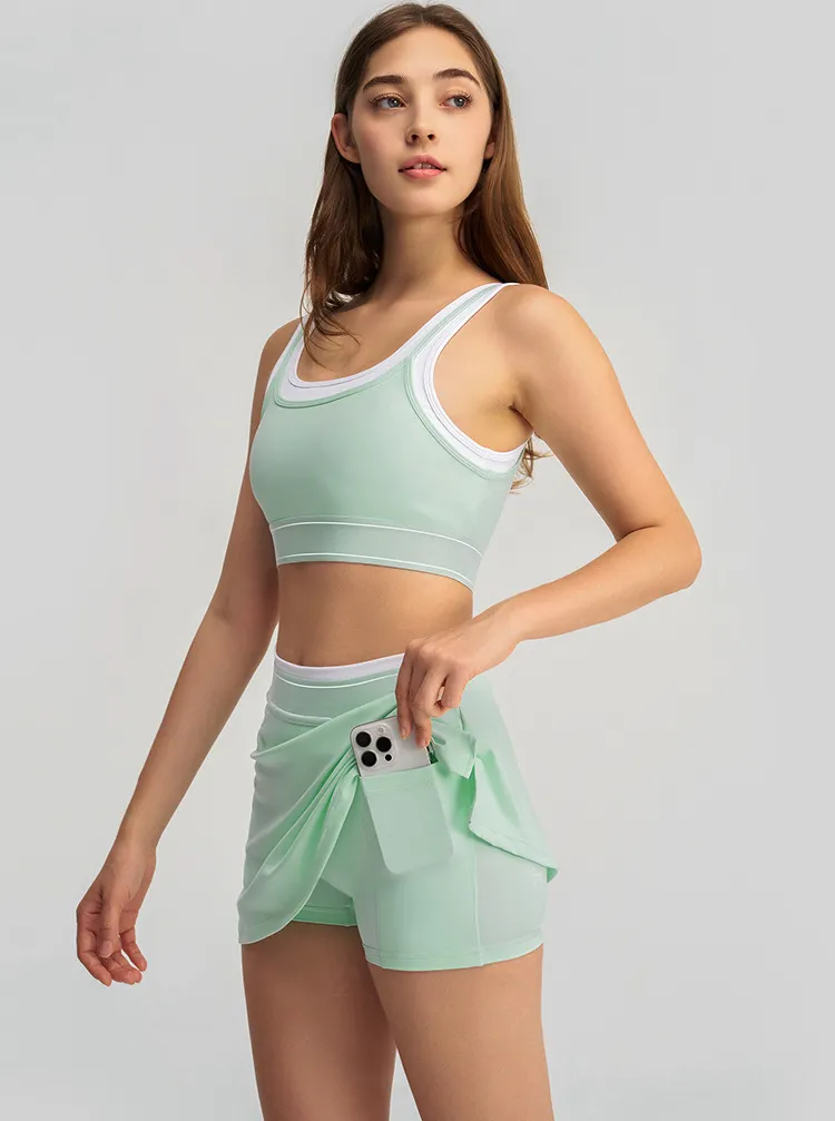 SPARK New Fake Two-Piece Tennis Skirt Yoga Suit QY6531