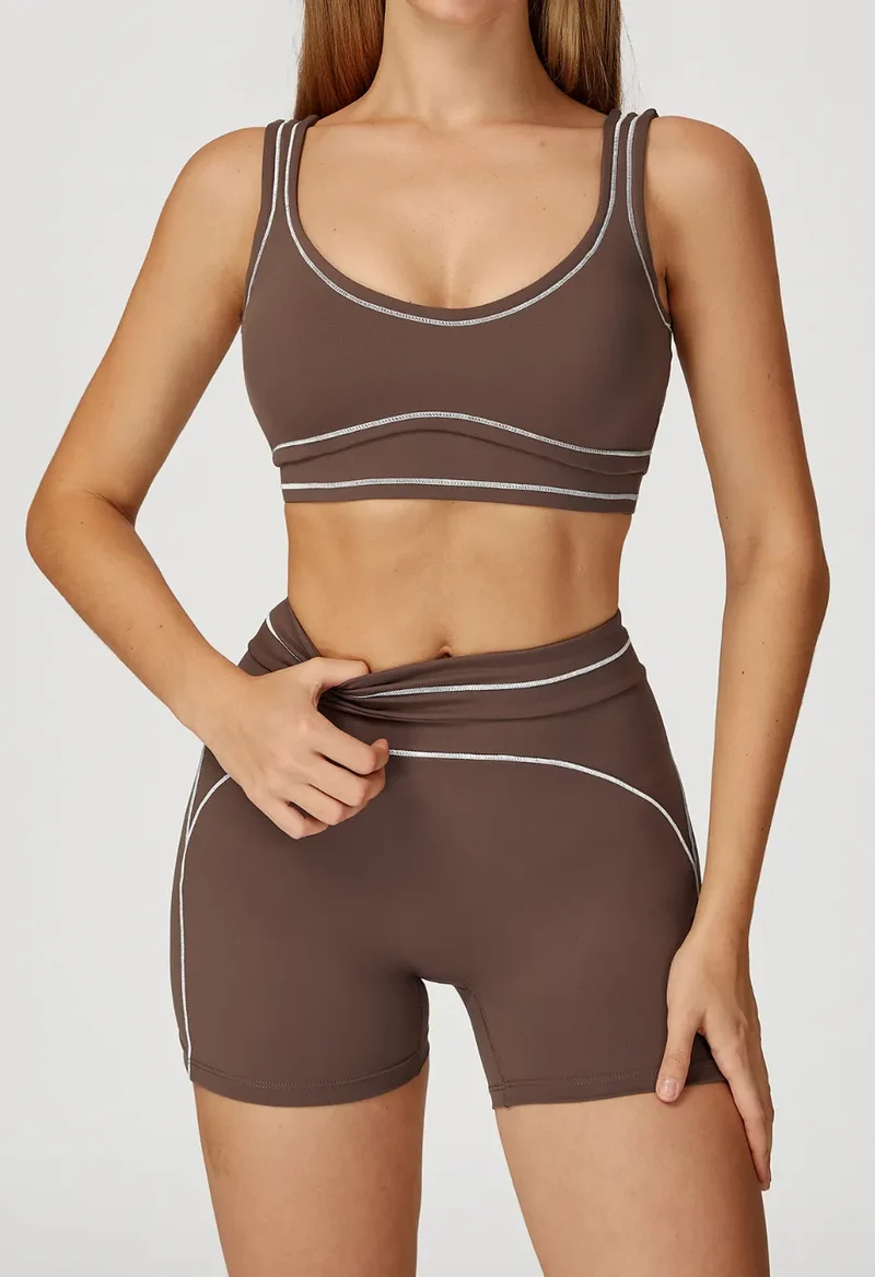 SPARK Contrast Color Folded High Waist Shorts ZC7028