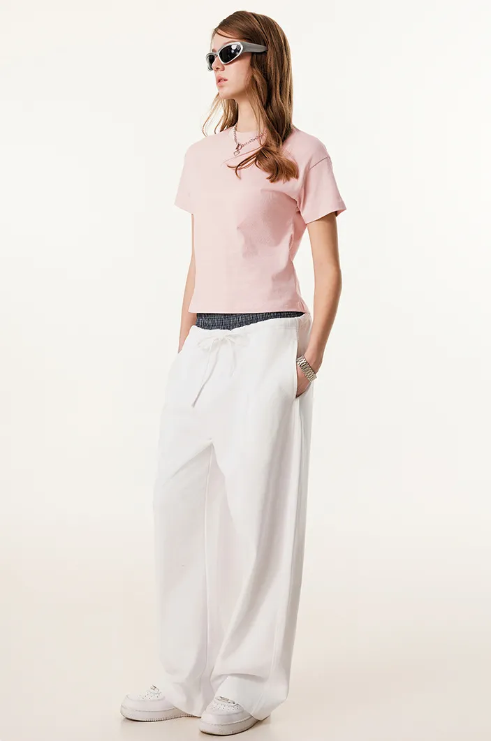 SPARK Double Waist Casual Wide Leg Pants TH25154