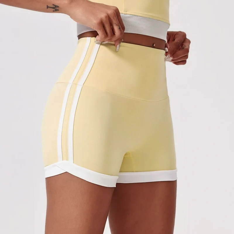 SPARK Contrast Color High Waist Yoga Shorts CY3234